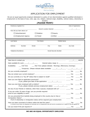 Employment Application Form
