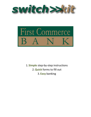 First Commerce Bank Account Opening Forms