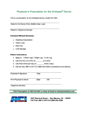 Physician’s Prescription for ArtAssist Device