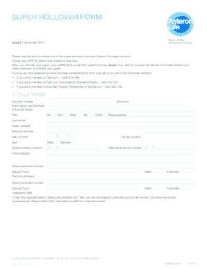 Superannuation Rollover Form