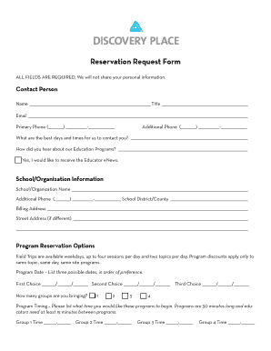 Reservation Request Form