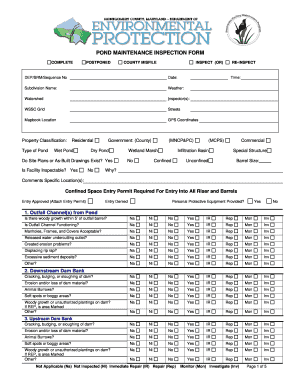 Pond Maintenance Inspection Form