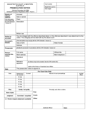 Prosecution Notice Form 3
