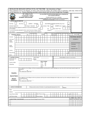 Sir Arthur Lewis Community College Application Form