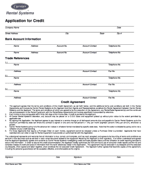 Application for Credit
