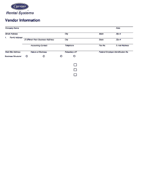 Vendor Information Form