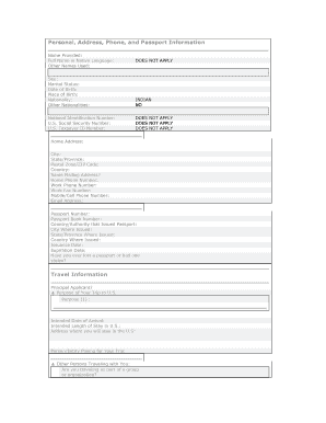 US Visa Application Form