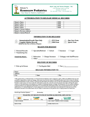Authorization to Release Medical Records