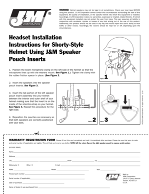 J&M Helmet Speaker Installation Instructions