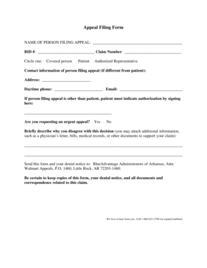 Appeal Filing Form
