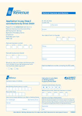 UK Class 2 National Insurance Application
