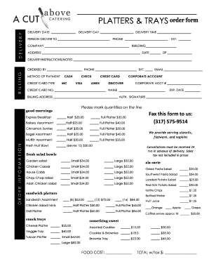 Breakfast and Snack Delivery Order Form