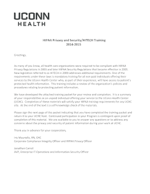 HIPAA Privacy and Security Training Packet