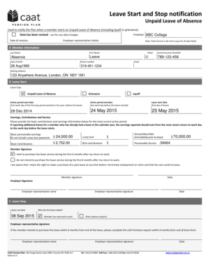 Unpaid Leave of Absence Notification