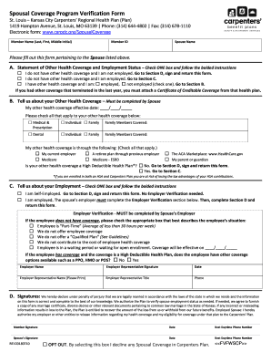 Spousal Coverage Program Verification Form