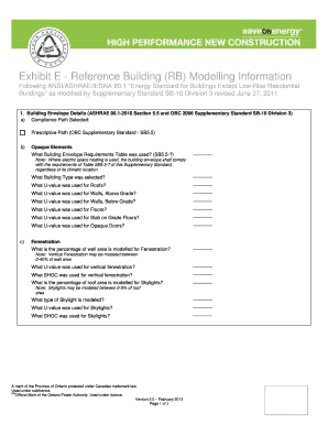 Ontario Building Code Reference Building Modelling Form