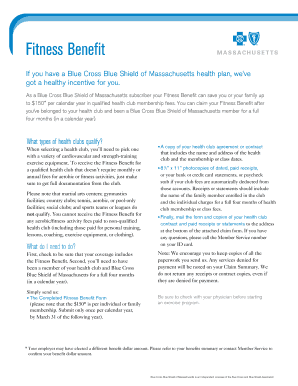 Blue Cross Blue Shield Fitness Benefit Form