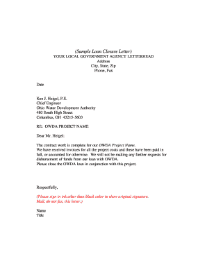 Loan Closure Authorization Letter: 4 Templates