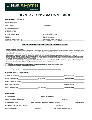 Rental Application Form