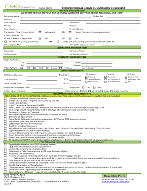 Conventional Loan Submission Checklist