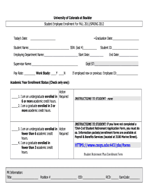 Student Employee Enrollment Form