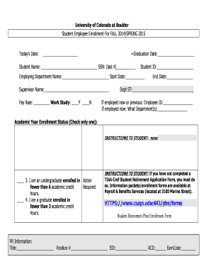 Student Employee Enrollment Form