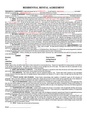Residential Rental Agreement