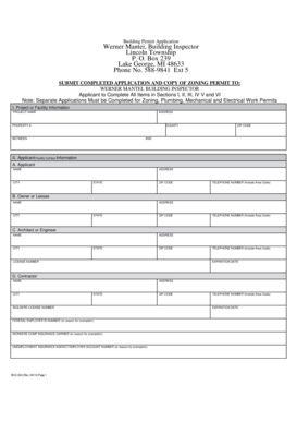 Michigan Building Permit Application