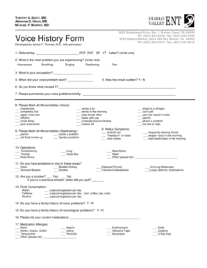 Voice History Form