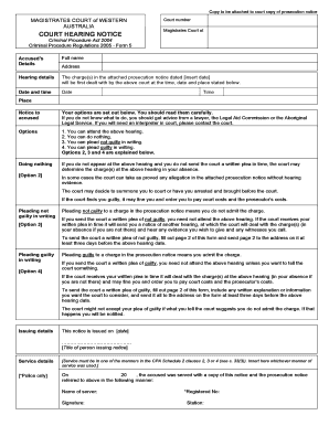 Court Hearing Notice Form 5