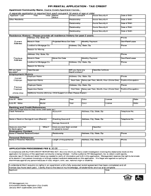 FPI Rental Application Tax Credit