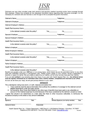 Health Insurance Coverage Affidavit