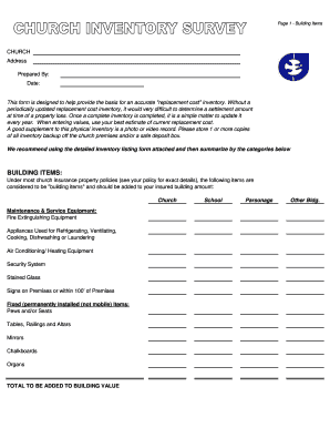 Church Property Inventory Form