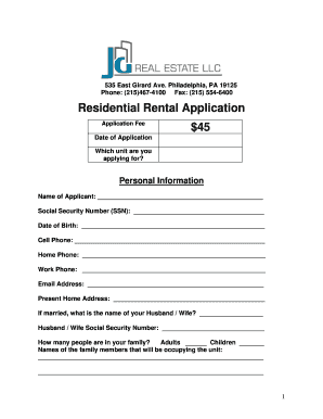 Residential Rental Application