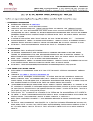 IRS Tax Return Transcript Request