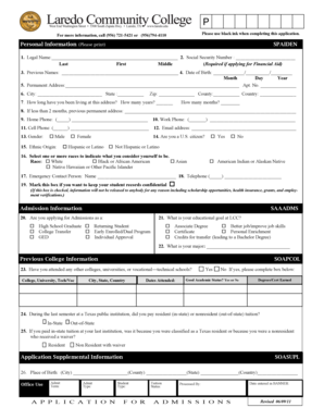 Laredo Community College Admission Application