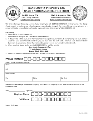 Kane County Property Tax Address Correction Form