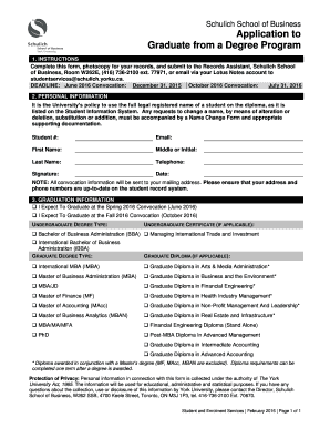 Schulich Graduate Degree Application Form