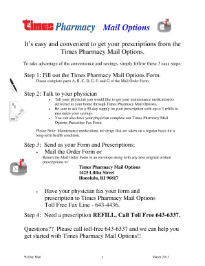 Times Pharmacy Mail Options Form