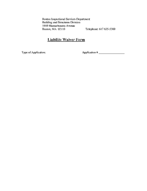 Boston Building Inspection Liability Waiver Form