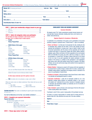 US Lacrosse Membership Enrollment Form and Agreement