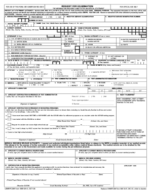 USMEPCOM Form 680-3 Request for Examination