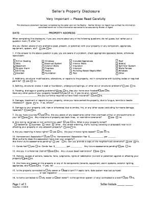 Seller’s Property Disclosure Form
