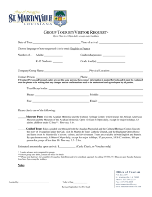 Group Tour Request Form