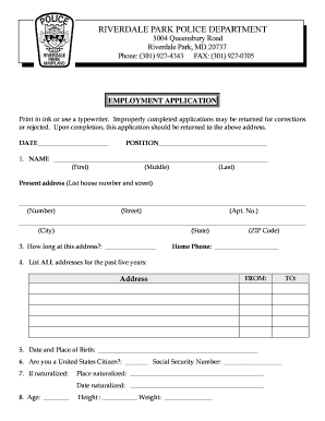 Employment Application Form