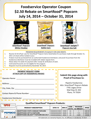 Smartfood Popcorn Rebate Form