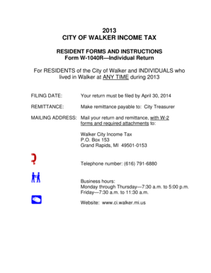 City of Walker Income Tax Return