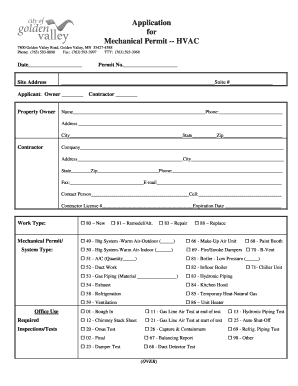 Mechanical Permit Application for HVAC