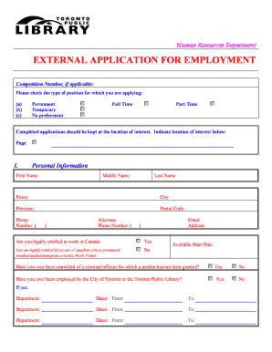 External Application for Employment
