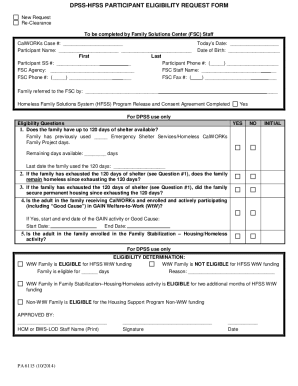 DPSS HFSS Participant Eligibility Request Form